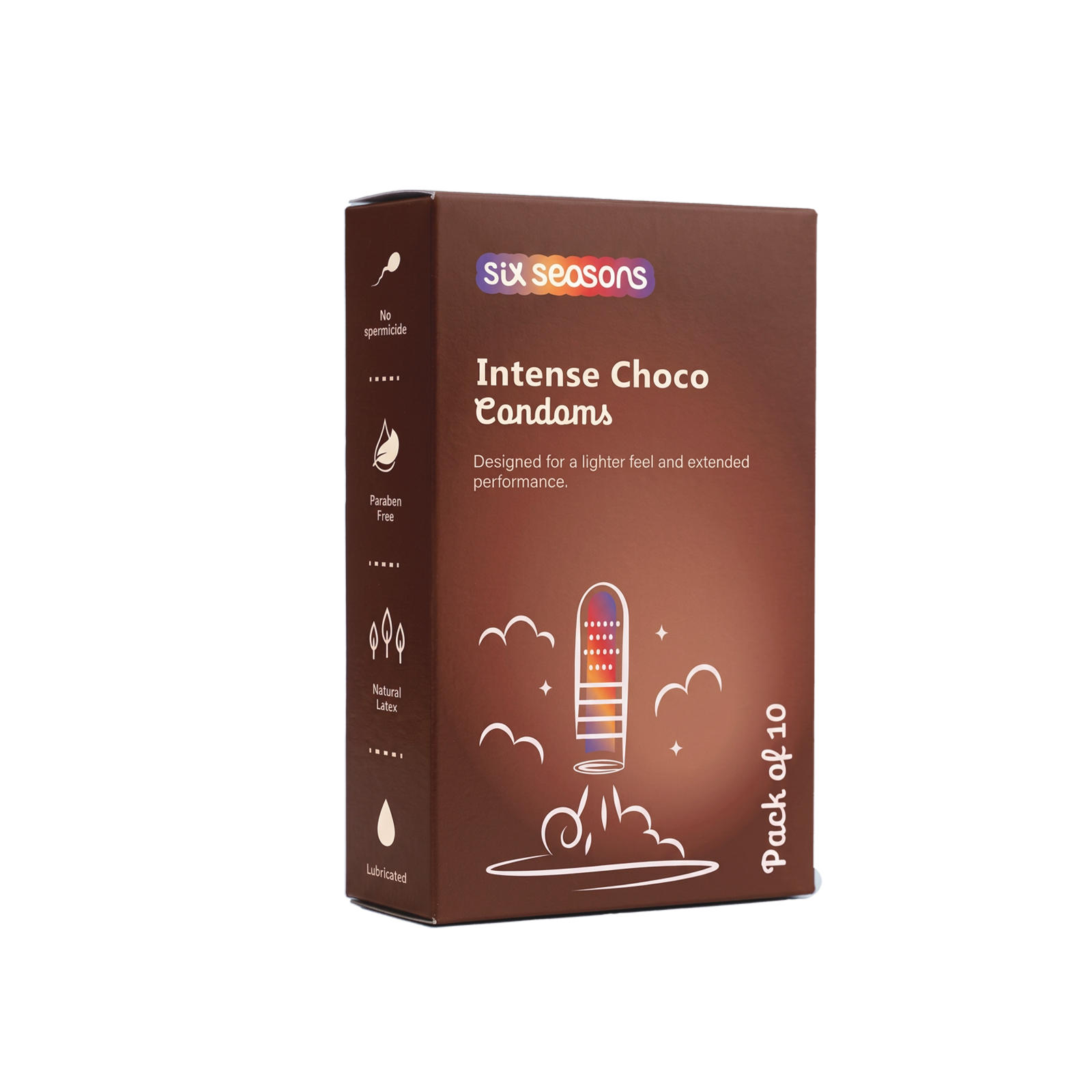 Intense Choco Ribbed & Dotted, Long Lasting Condoms with Benzocaine 4.5%