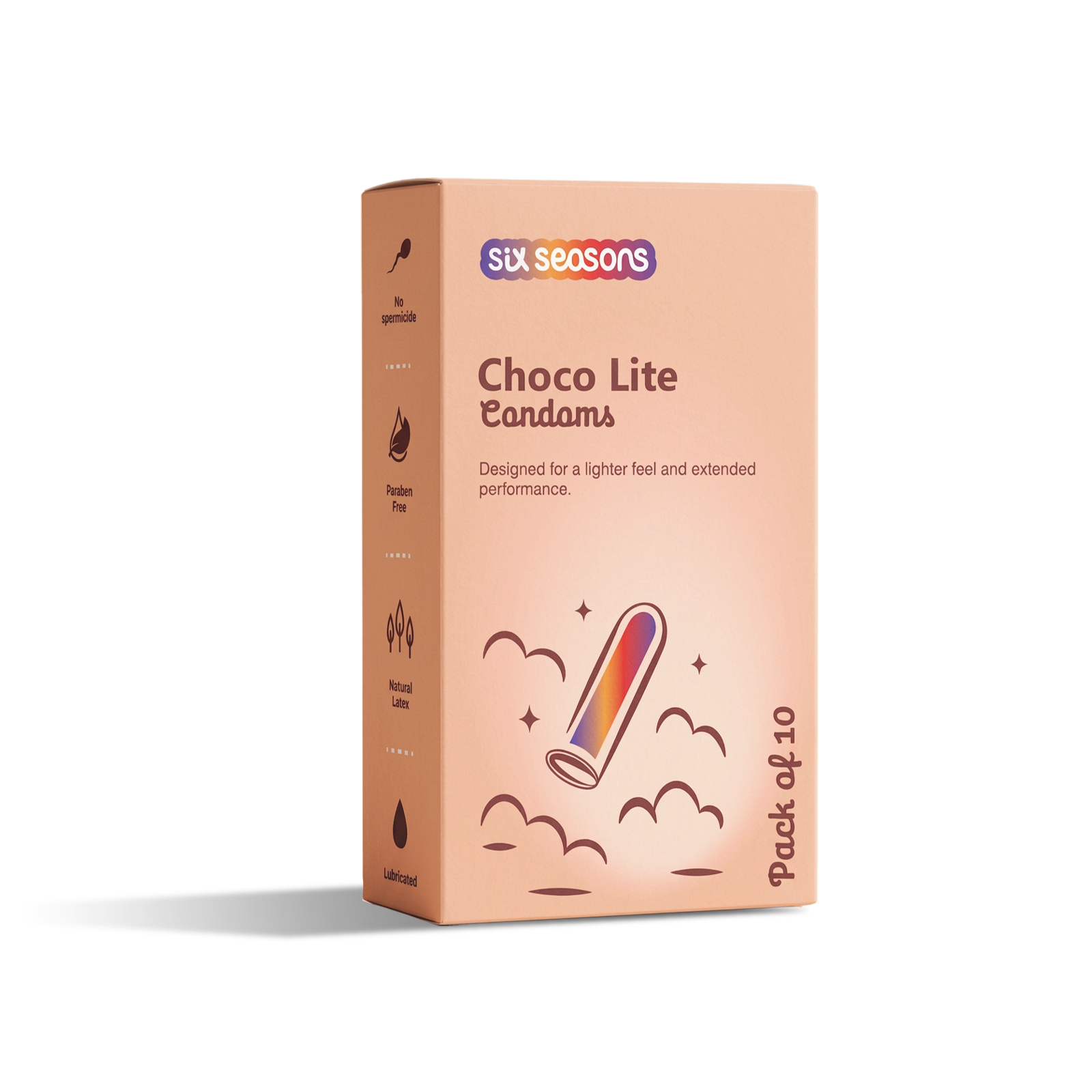 Choco Lite, Ultra-Thin Long Lasting Condoms with Benzocaine 4.5%