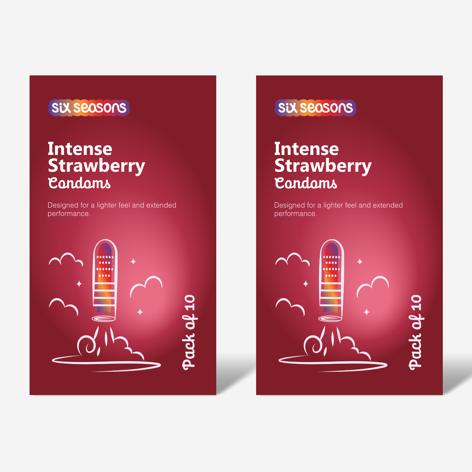 Intense Strawberry Ribbed & Dotted, Long Lasting Condoms with Benzocaine 4.5%