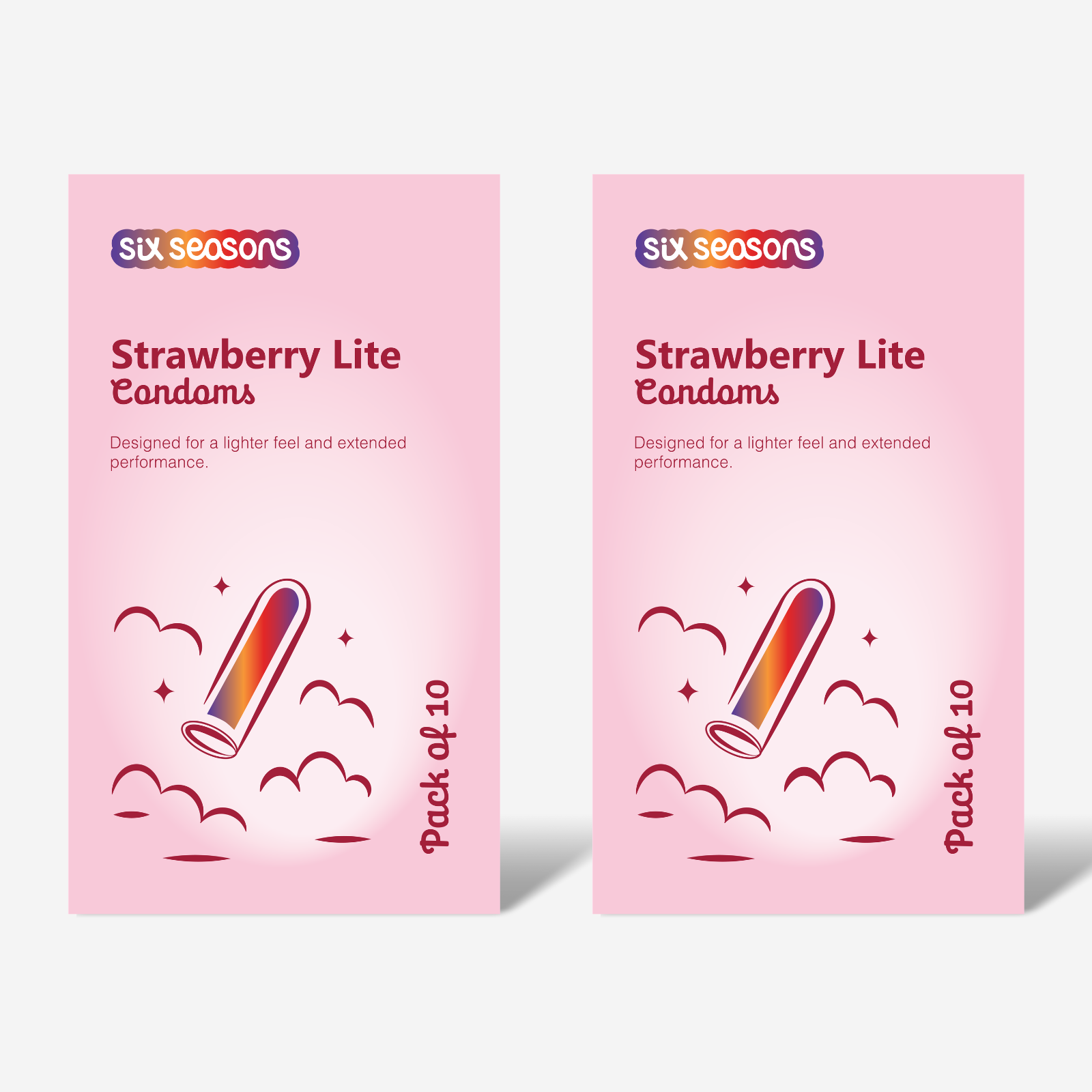 Strawberry Lite, Ultra-Thin Long Lasting Condoms with Benzocaine 4.5%