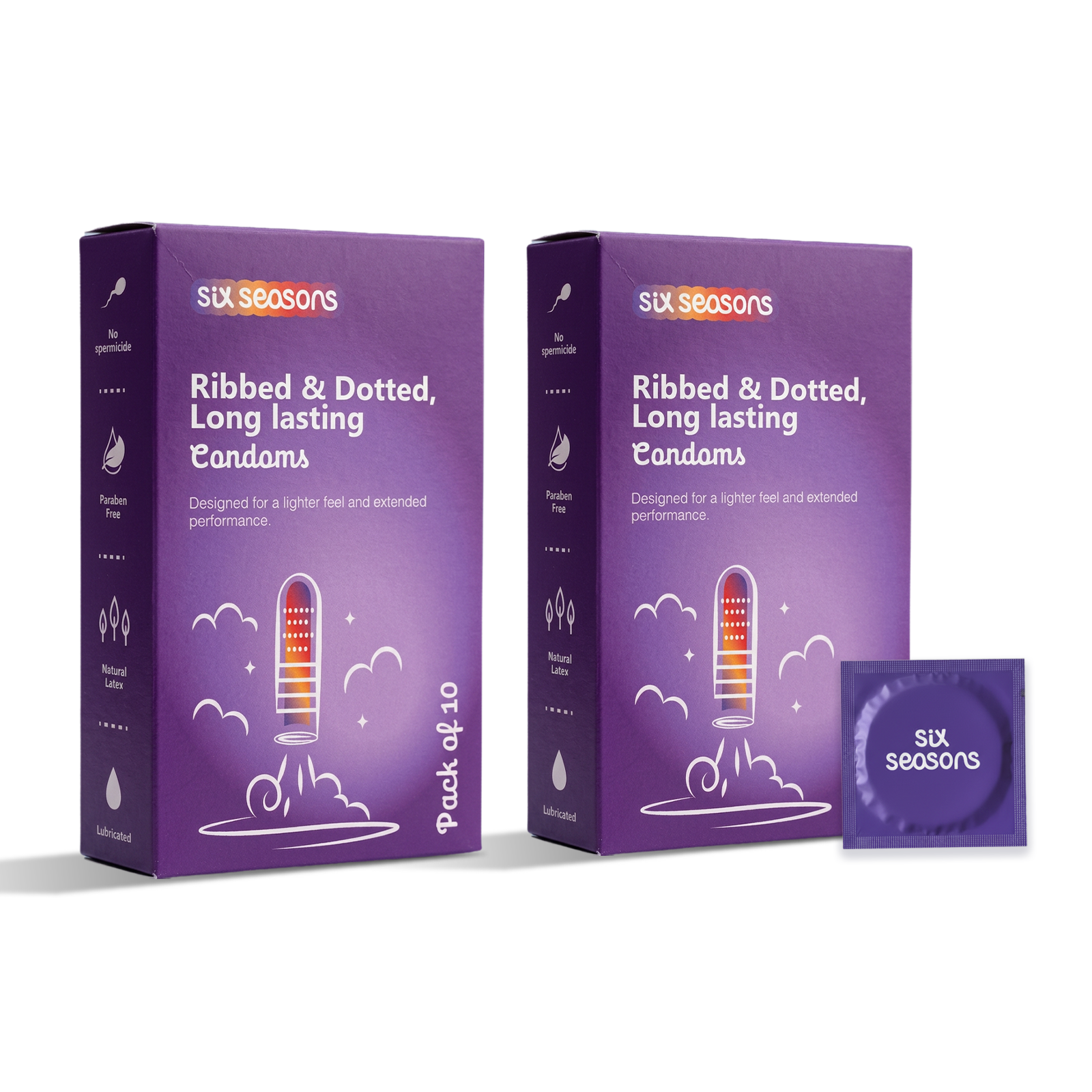 Ribbed & Dotted, Long Lasting Condoms with Benzocaine 4.5%